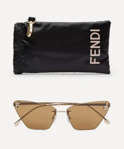 Fendi Sunglasses & Glasses^Cat-Eye Rose Rimless Sunglasses