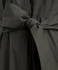 Mondo Corsini Dresses^Cervo Dark Khaki Cotton Poplin Shirt Dress