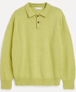 Adsum Knitwear & Sweats^Chartreuse Pady Polo Jumper