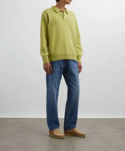Adsum Knitwear & Sweats^Chartreuse Pady Polo Jumper