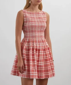 Hill House Home Dresses^Cherry Watercolour Gingham Cosima Mini Nap Dress