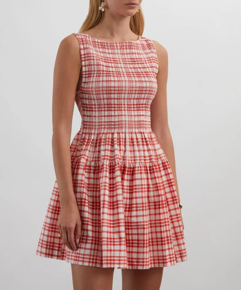 Hill House Home Dresses^Cherry Watercolour Gingham Cosima Mini Nap Dress