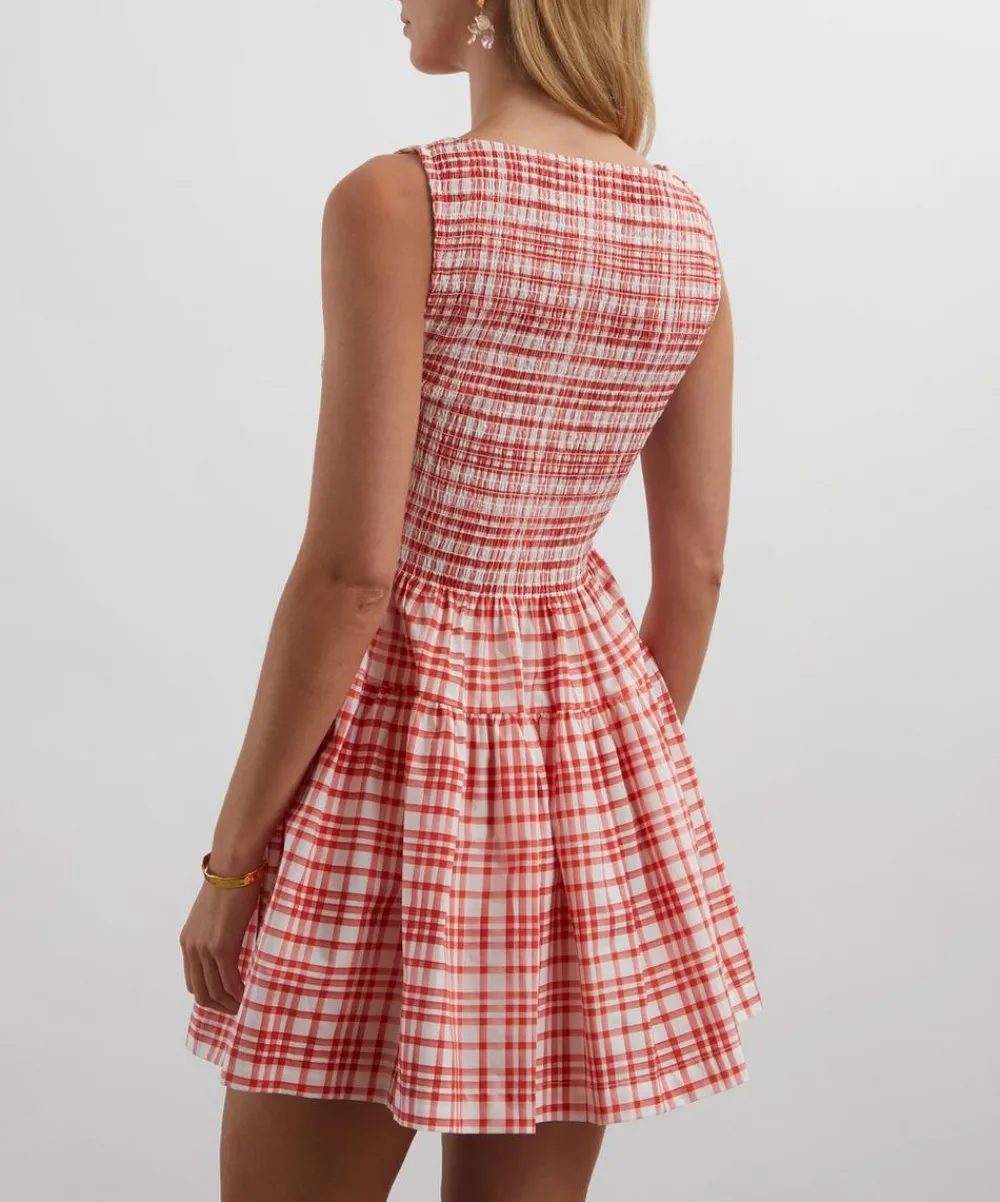 Hill House Home Dresses^Cherry Watercolour Gingham Cosima Mini Nap Dress