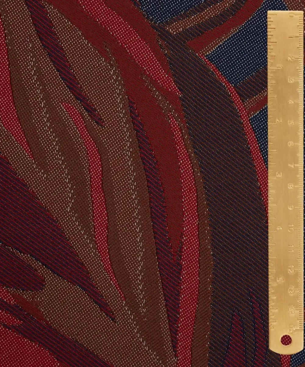 Liberty Interiors Furnishing Fabrics^Chile Palm Lovell Jacquard in Lacquer – Outdoor