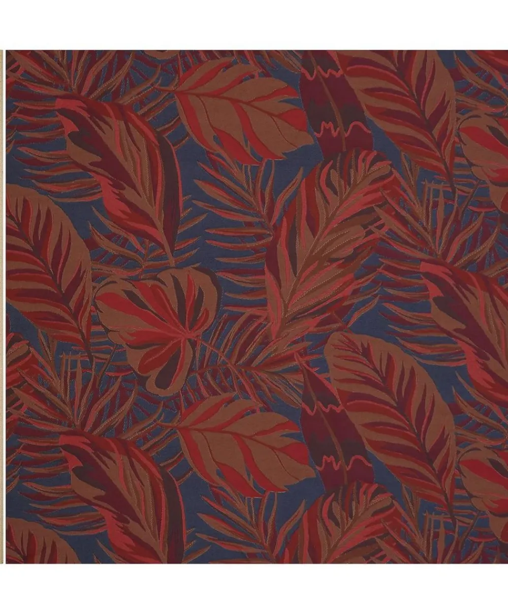 Liberty Interiors Furnishing Fabrics^Chile Palm Lovell Jacquard in Lacquer – Outdoor