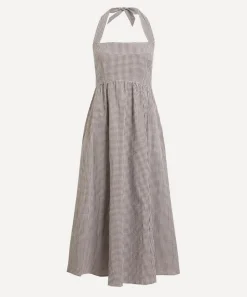 Hill House Home Dresses^Chocolate Gingham Fleur Midi Dress