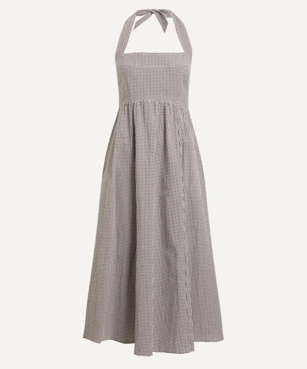 Hill House Home Dresses^Chocolate Gingham Fleur Midi Dress