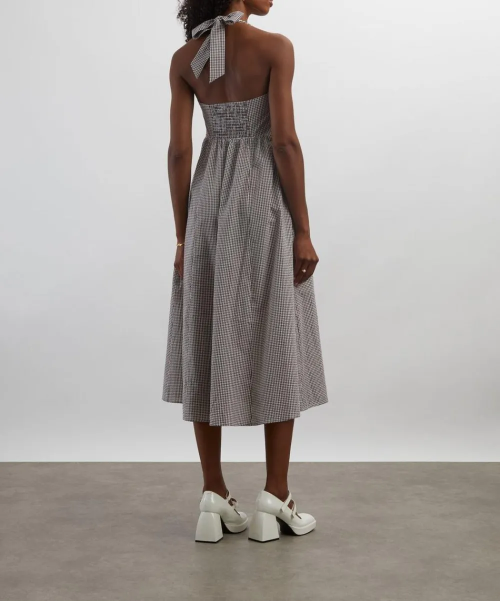 Hill House Home Dresses^Chocolate Gingham Fleur Midi Dress
