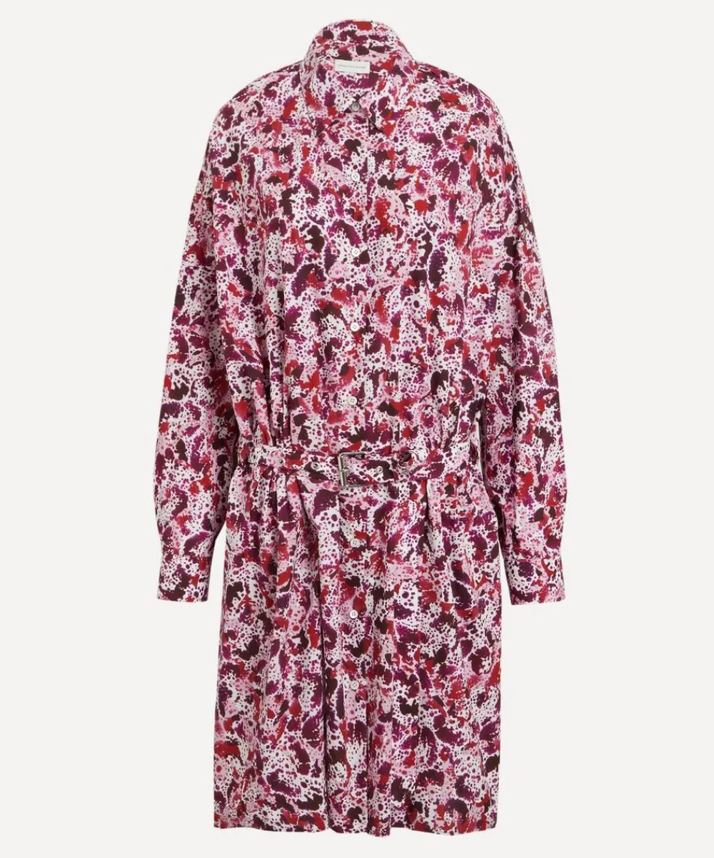 Dries Van Noten Dresses^Chopped Orchid Petal Belted Shirt Dress