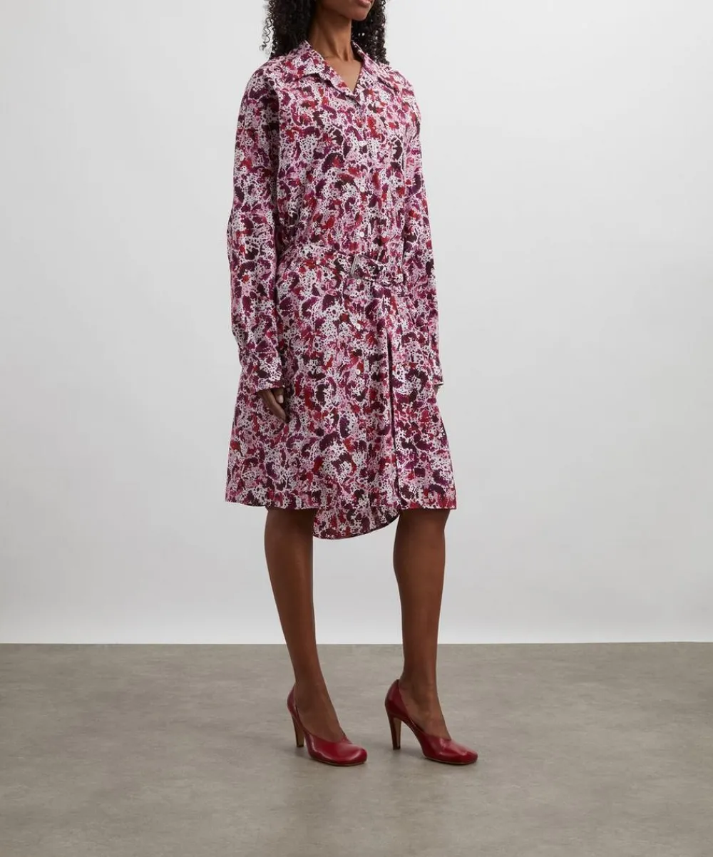 Dries Van Noten Dresses^Chopped Orchid Petal Belted Shirt Dress