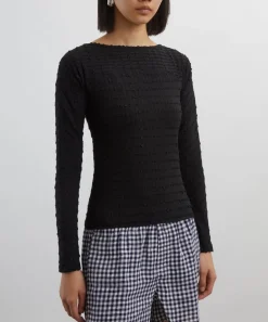 Peachy Den Tops^Cindy Black Long Sleeve Top