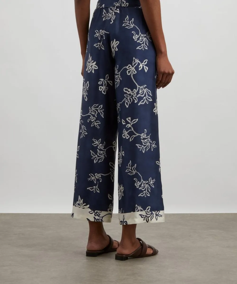 S Max Mara Trousers & Shorts^Cinzia Printed Silk Belted Trousers