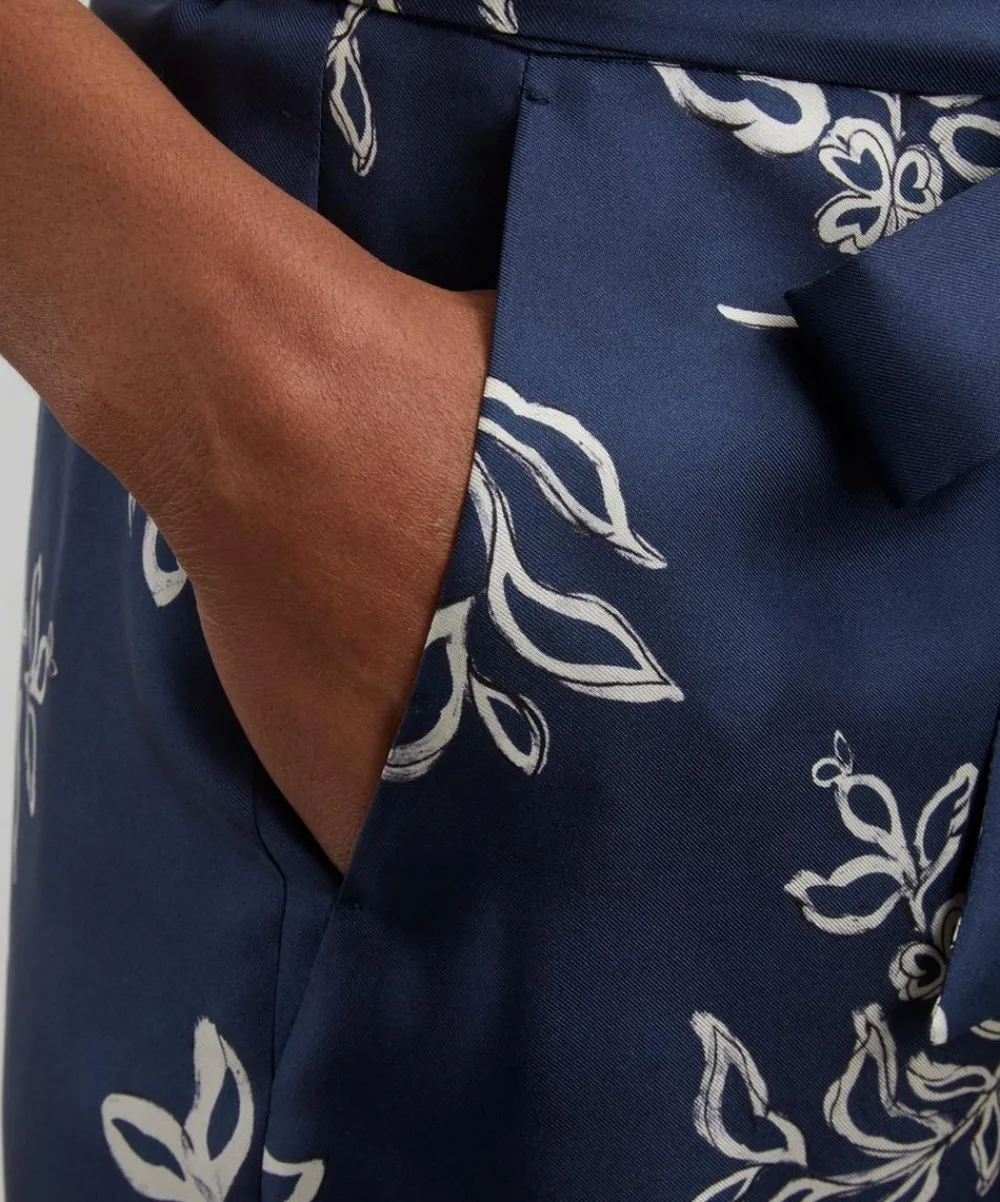 S Max Mara Trousers & Shorts^Cinzia Printed Silk Belted Trousers