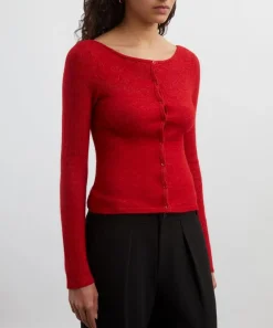Peachy Den Knitwear^Claudine Tomato Cashmere-Blend Cardigan