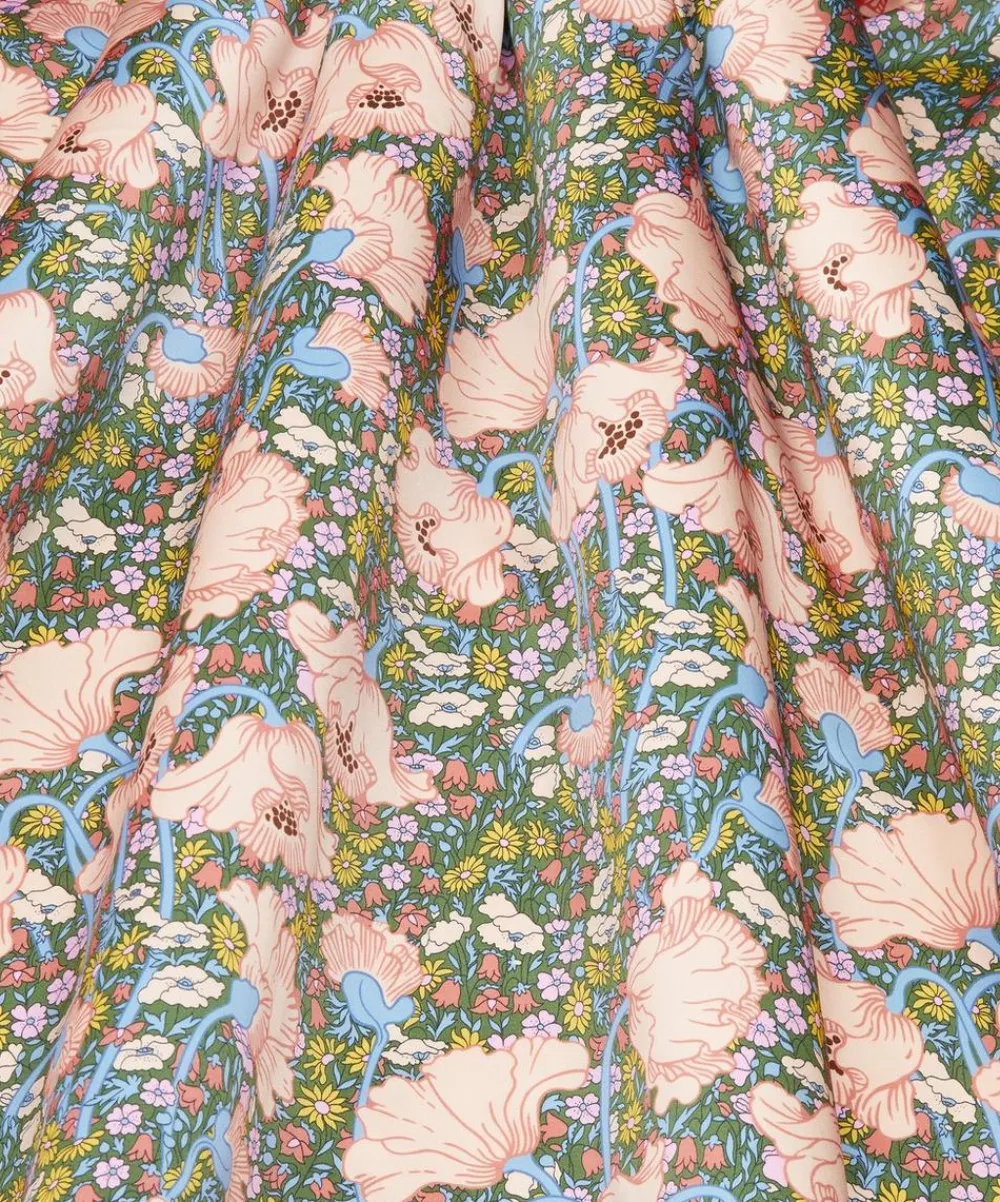 Liberty Fabrics Silk Satin^Clementina Poppy Silk Satin