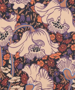 Liberty Fabrics Silk Satin^Clementina Poppy Silk Satin