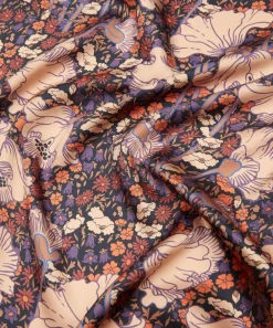 Liberty Fabrics Silk Satin^Clementina Poppy Silk Satin