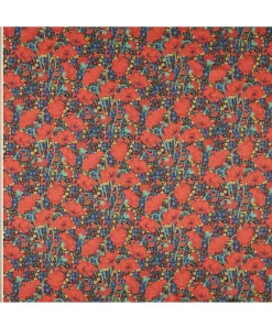 Liberty Fabrics Silk Satin^Clementina Poppy Silk Satin