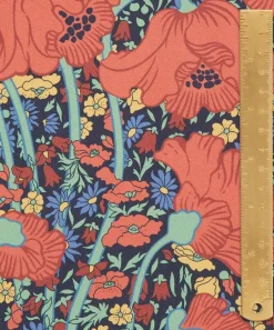 Liberty Fabrics Monument Twill^Clementina Poppy Silk Twill