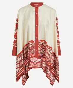 La DoubleJ Tops^Cobra Placée Red Foulard Silk Shirt