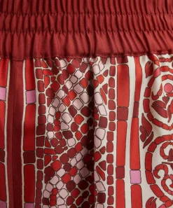 La DoubleJ Trousers & Shorts^Cobra Placée Red Silk Twill Palazzo Trousers