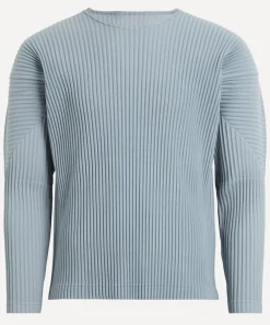 HOMME PLISSÉ ISSEY MIYAKE Tops^COLOURS PLEATS Grey Blue Pleated Top