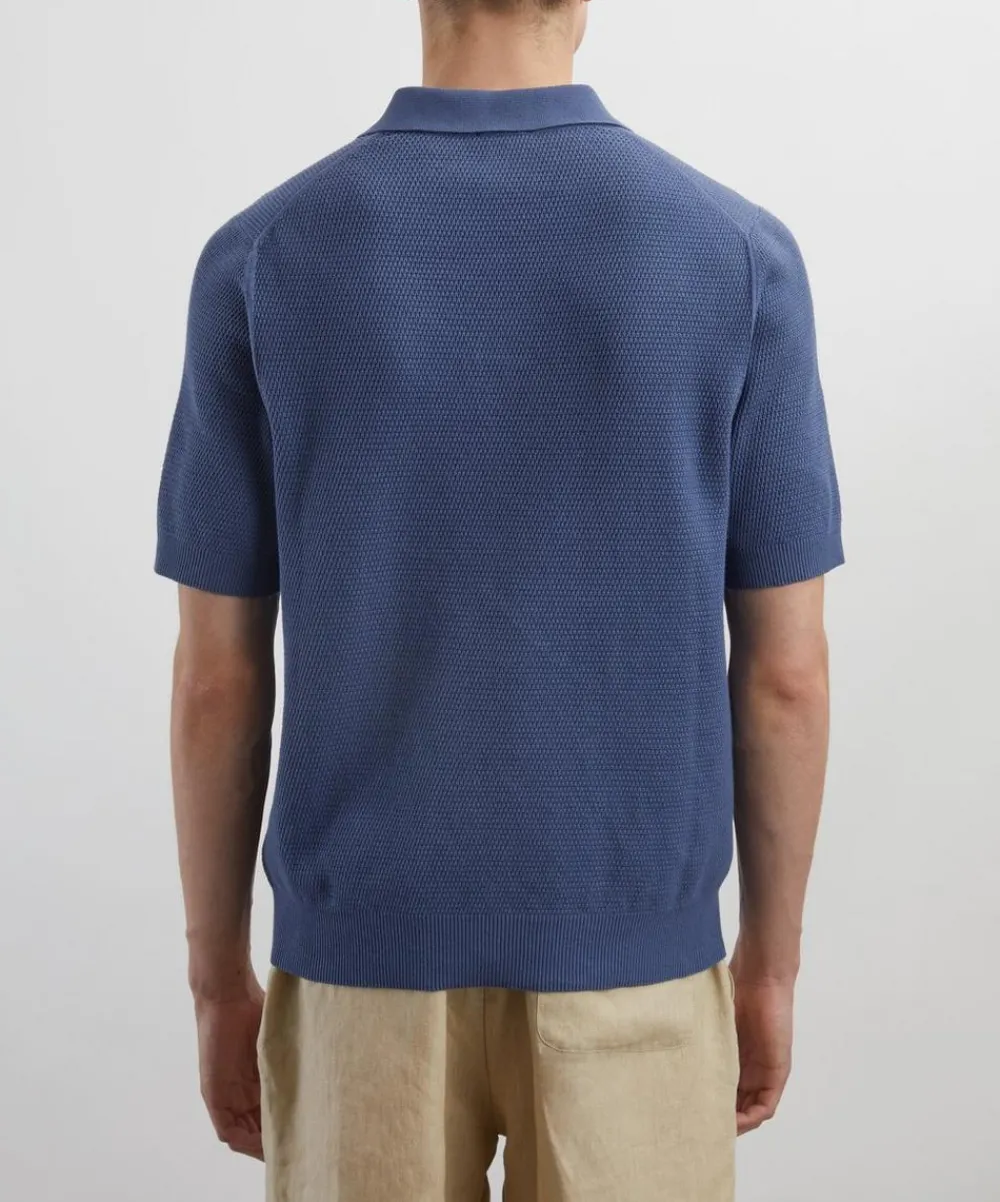 Sunspel Tops^Compact Mesh Knit Polo Shirt