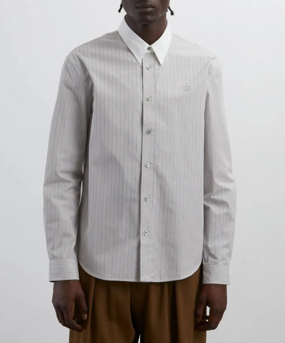 Acne Studios Shirts^Contrast Collar Button-Up Shirt