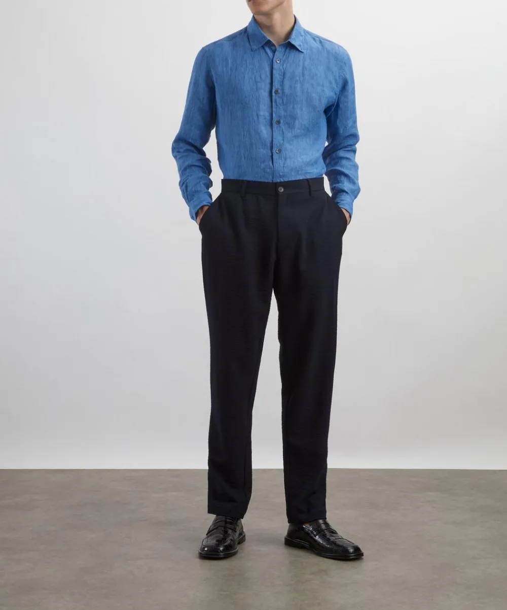 Sunspel Shirts^Cool Blue Linen Shirt
