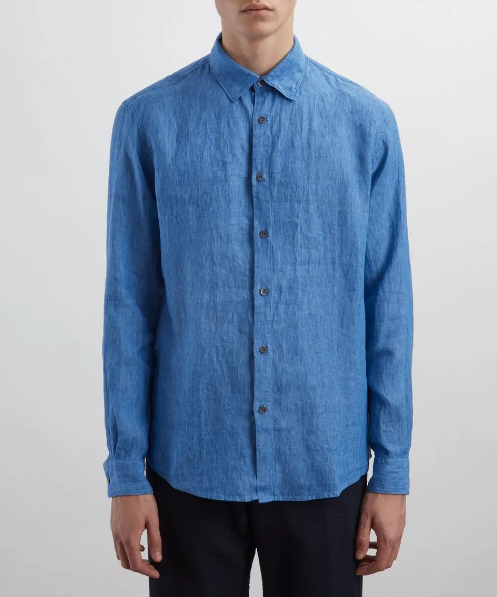 Sunspel Shirts^Cool Blue Linen Shirt