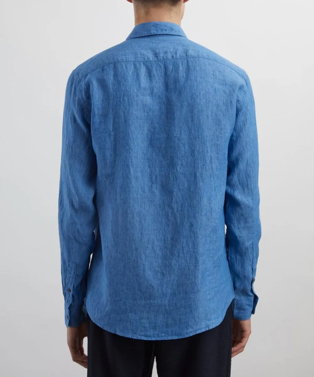 Sunspel Shirts^Cool Blue Linen Shirt