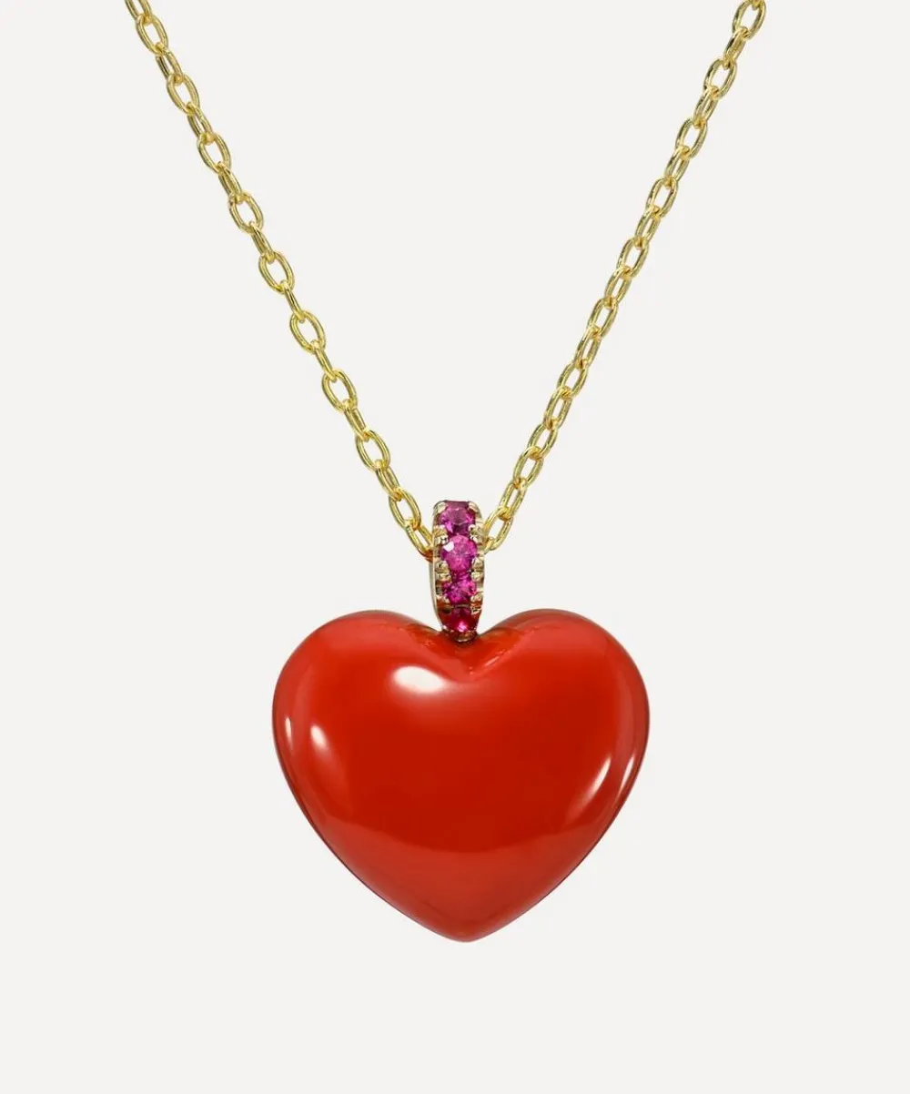 Rachel Quinn Necklaces|Necklaces^Coral Heart Dollop Pendant Necklace