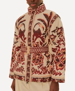 FARM Rio Coats & Jackets^Cream Toucans Scarf Reversible Puffer Jacket