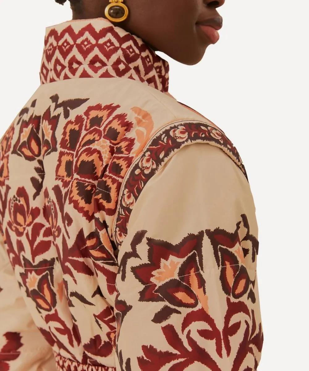 FARM Rio Coats & Jackets^Cream Toucans Scarf Reversible Puffer Jacket
