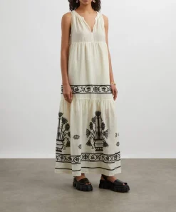 Kori Dresses^Crete Embroidered Sleeveless Tiered Dress