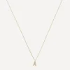 AURUM + GREY Necklaces^9ct Gold A Diamond Initial Pendant Necklace