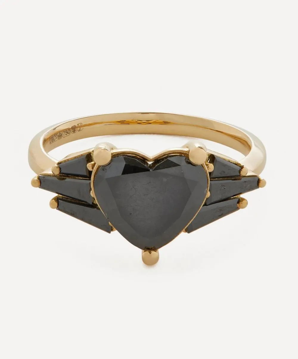 Artemer Rings|Rings^18ct Gold Amor Black Diamond Heart Engagement Ring