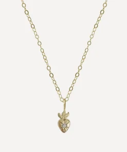 Acanthus Necklaces^14ct Gold Amulet Sacred Heart Pendant Necklace