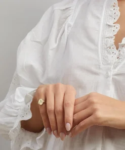 Liberty Rings|Rings^9ct Gold and Diamond Initial Signet Ring - A