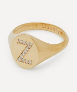 Liberty Rings|Rings^9ct Gold and Diamond Initial Signet Ring - Z