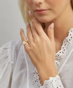 Liberty Rings|Rings^9ct Gold and Diamond Initial Signet Ring - L