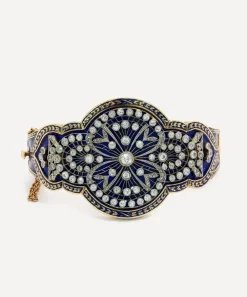 Kojis Bracelets|Bracelets^14ct Gold Antique Enamel and Diamond Bangle Bracelet