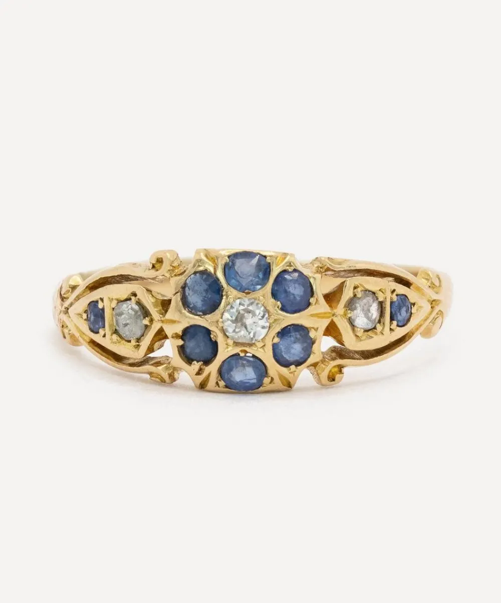 Kojis Rings|Rings^18ct Gold Antique Sapphire and Diamond Cluster Ring