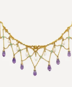Kojis Necklaces|Necklaces^14ct Gold Antique Suffragette Festoon Necklace