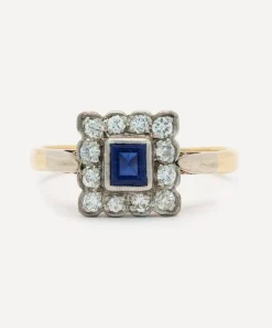 Kojis Rings|Rings^18ct Gold Art Deco Sapphire and Diamond Ring