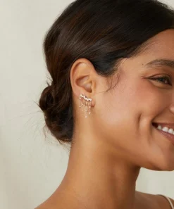 Astley Clarke Earrings|Earrings^14ct Gold Asteri Diamond Chain Crawler Earrings