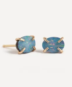 Melissa Joy Manning Earrings^14ct Gold Australian Opal Stud Earrings