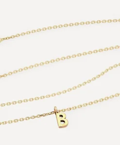 AURUM + GREY Necklaces^9ct Gold B Initial Pendant Necklace