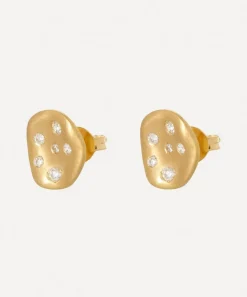 Nada Ghazal Earrings|Earrings^18ct Gold Baby Malak Ice Mini Round Stud Earrings