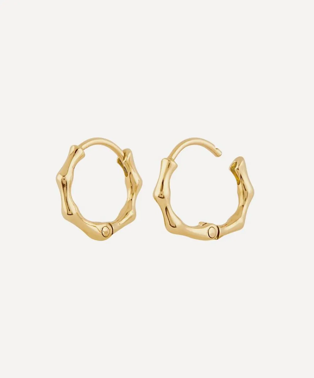 Dinny Hall Earrings^9ct Gold Bamboo Mini Hoop Earrings